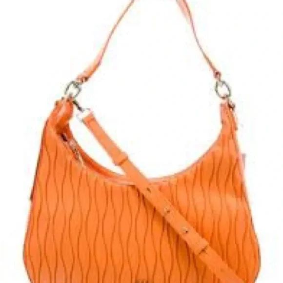 Jason Wu NWT Vegan Leather Shoulder Bag Persimon Orange Purse - Picture 7 of 8
